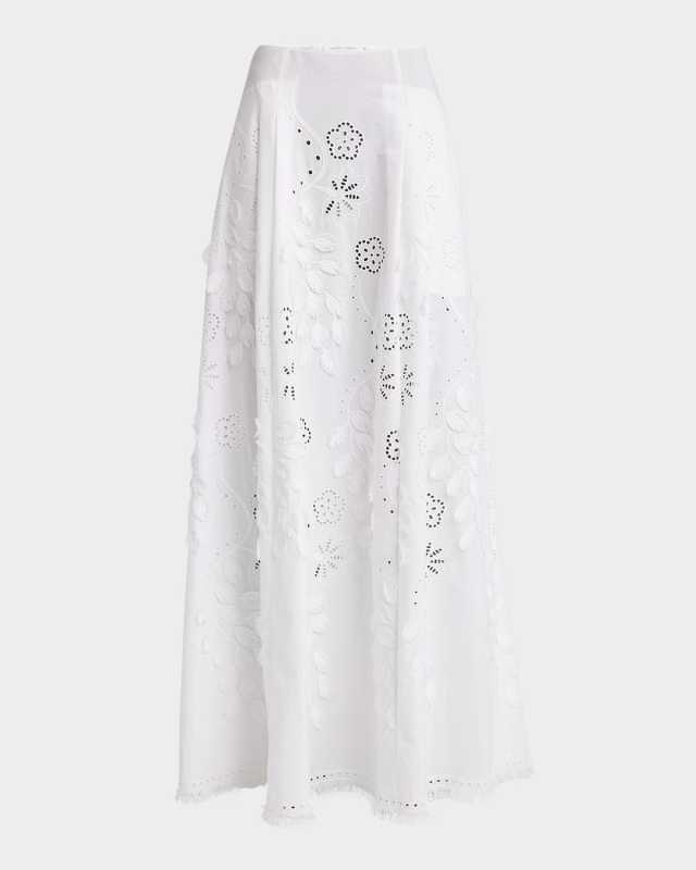 Eyelet Embroidered Maxi Skirt